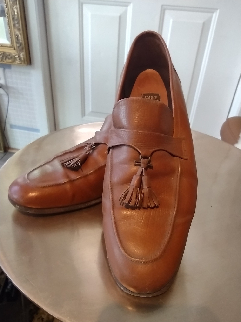 Leather Tassel Loafers - Brown